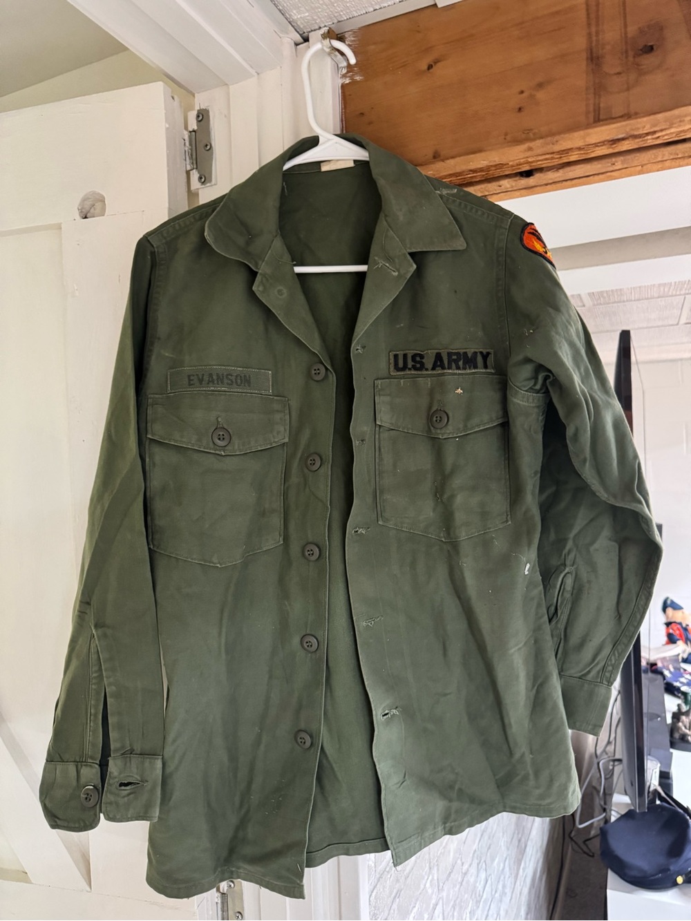 U.S. Army Olive Green Field Jacket with Chest Patches